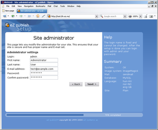 Setup wizard: step 10