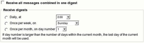 Digest settings