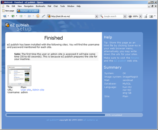 Setup wizard: step 13