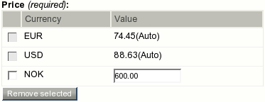 The results of removing the base custom price.