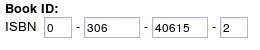 Object attribute edit interface for the "ISBN" datatype.