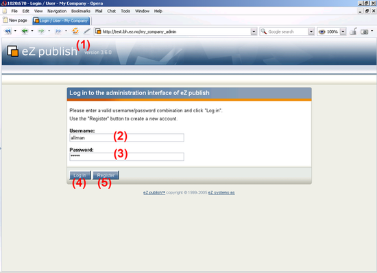 The login page.