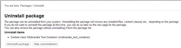 List of Items to be Uninstalled