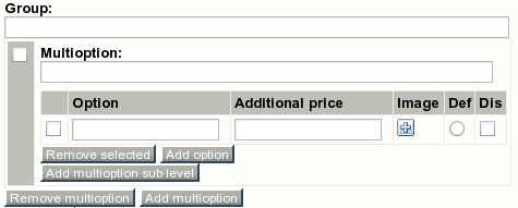 A part of the object attribute edit interface for the "Multi-option2" datatype.