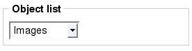 Object attribute edit interface for the "Object relations" datatype (dropdown list).