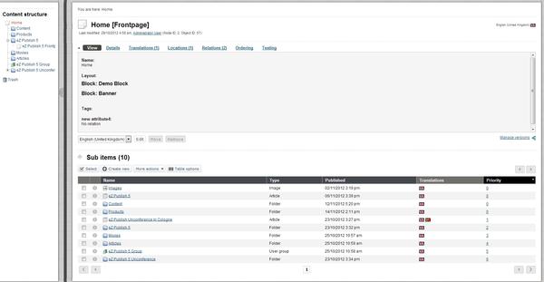 Content Structure Window