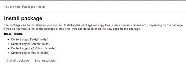 List of Items to be Installed